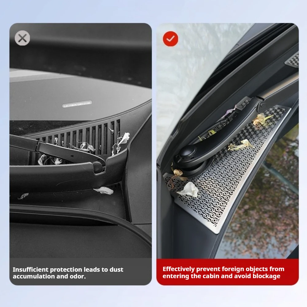 For All-New ZEEKR 7X Engine Hood Vent Cover, Durable Insect Proof Net, Air Inlet Anti-clog Car Modification Accessories
