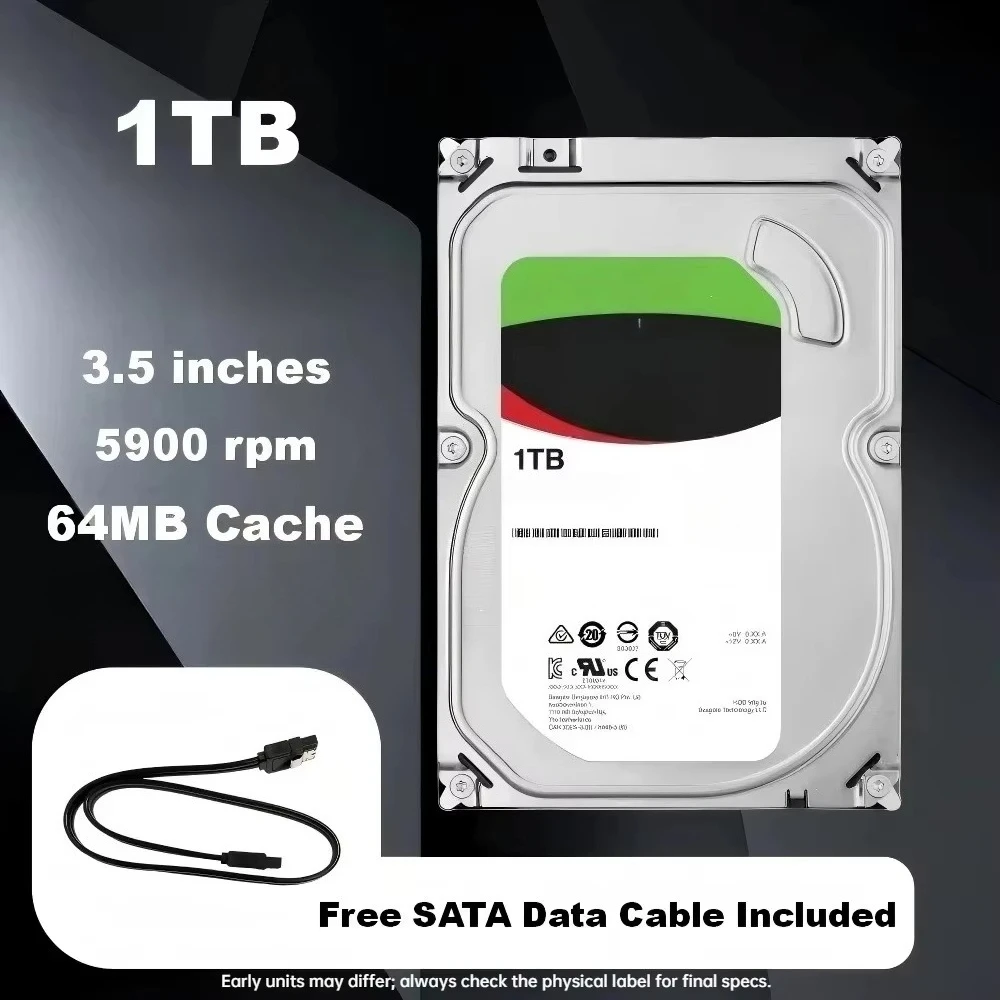 FOR ST1000VN002 1TB NAS Hard Drive, CMR Technology, 24/7 Operation