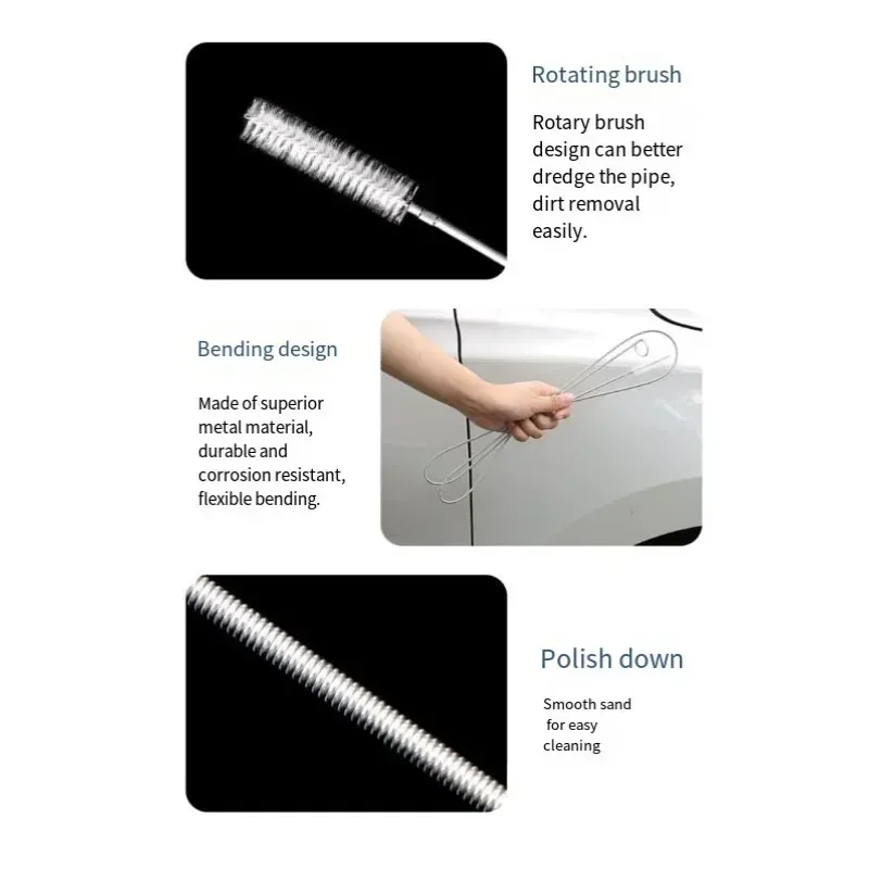 Car sunroof drain hole dredge door pipe cleaning tool plugging and dredging cleaning brush cleaning fuel tank drain pipe