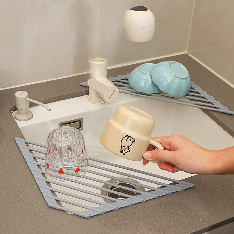 

Stainless Steel Sink Drain Rack, Kitchen Installation-free Dishwasher, Vegetable and Fruit Dishes, Water Filtration