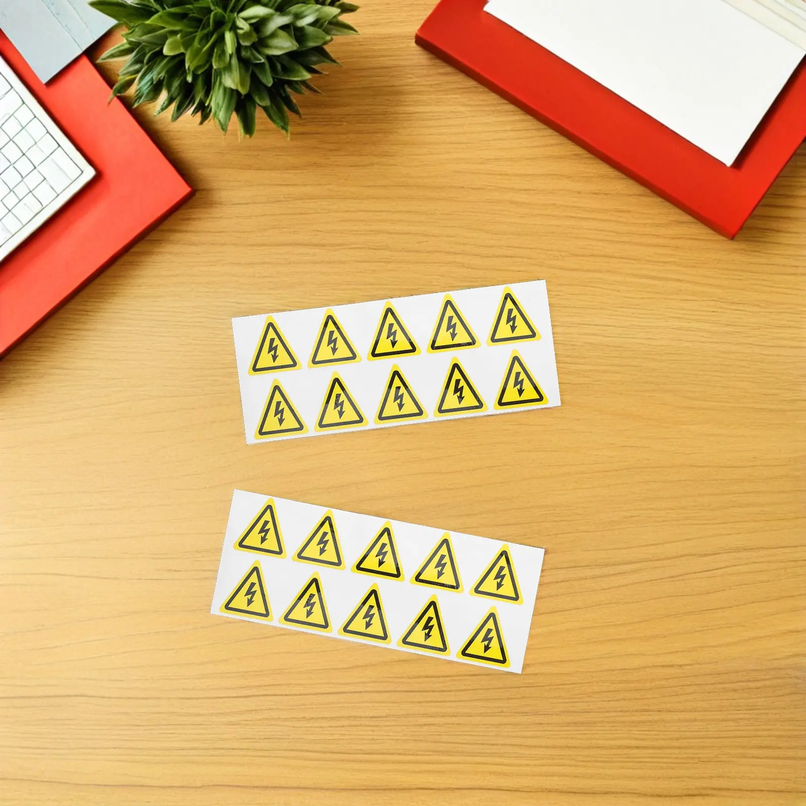 200Pcs High Voltage Warning Labels Triangle Adhesive Caution Stickers Waterproof Scratch Resistant Electric Hazard Signs Safety