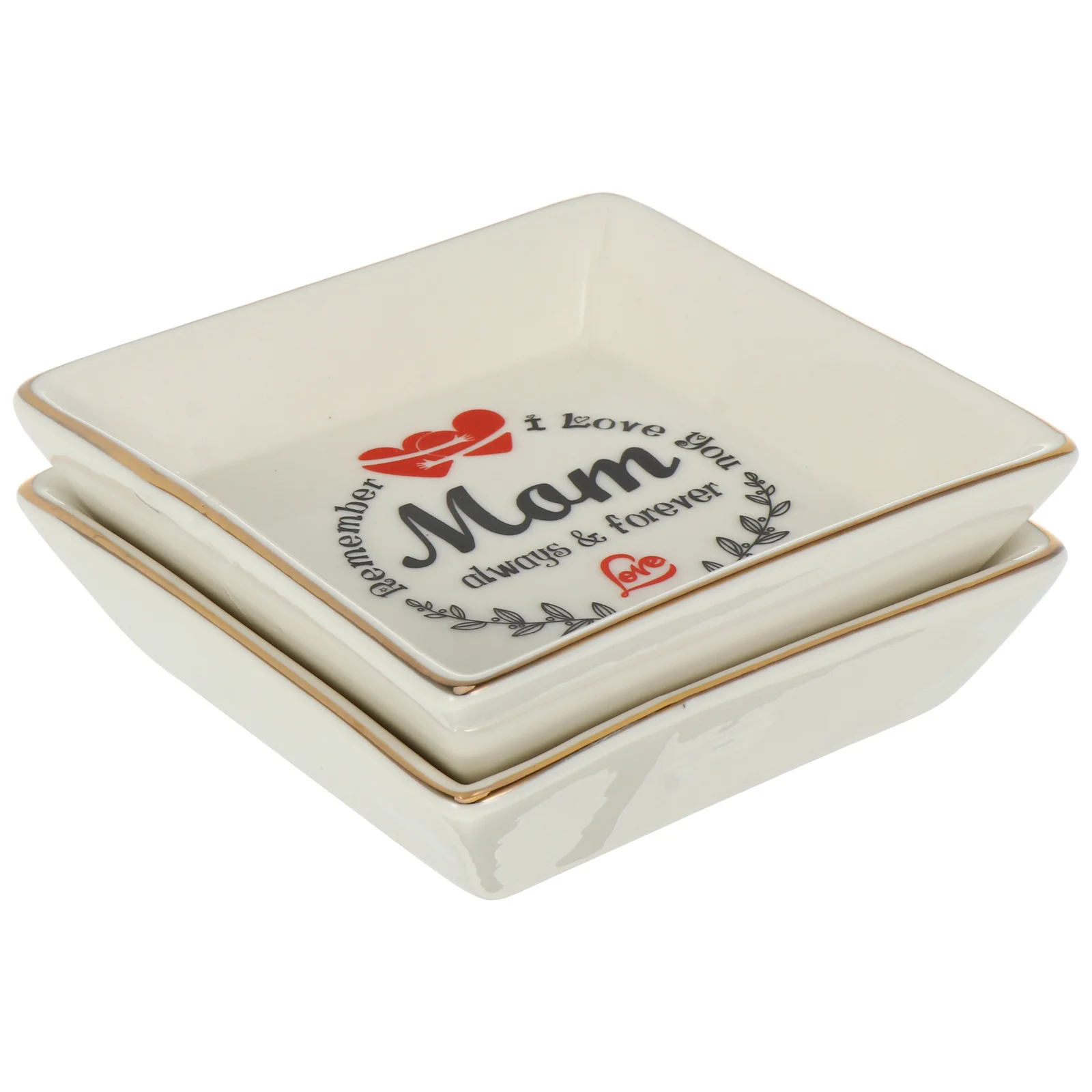 

2Pcs Ceramic Ring Organizer Tray Elegant Jewelry Storage Dish for Rings Necklaces Earrings Bridal Gift Vanity Display