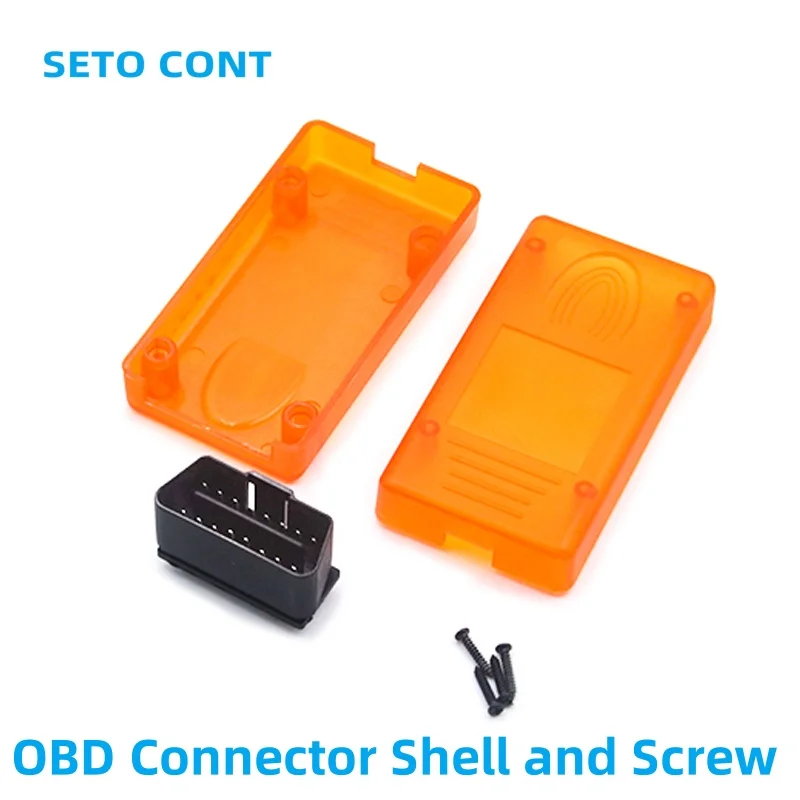 16 Pin Orange Color 12V or 24V OBD Male Connector With OBD2 Housing OEM Assembled OBDII Case for ELM327 Car Scanner with Screw