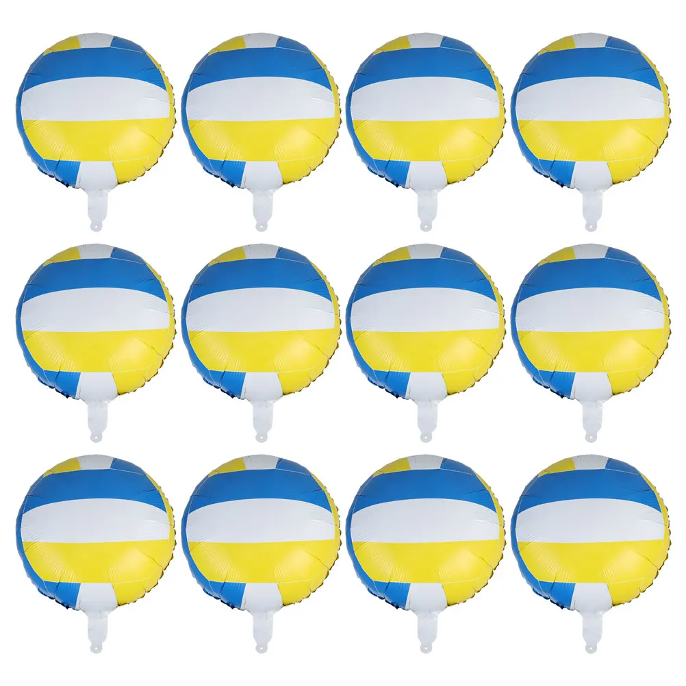 

12pcs Aluminum Foil Volleyball Balloons 18inch Sports Party Decorations Birthday Themes Volleyball Supplies Banquet Decor