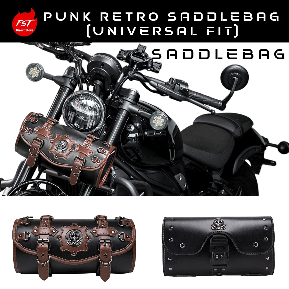 

Punk Retro Anti-theft Password Motorcycle Saddlebag, Outdoor Riding Modified Hanging Bag (Universal Fit)