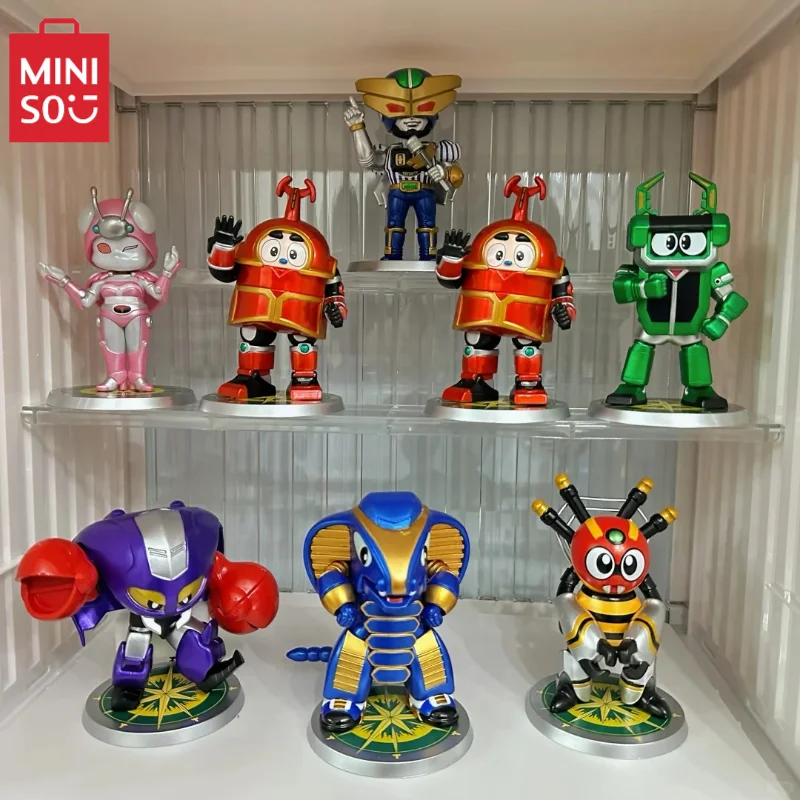 MINISO-Ensemble Complet de Figurines BNFQ B-Robo Kabutack, Boîte Aveugle, Ornements de Bureau, Dessin Animé, Jouets pour Enfants, Cadeau d'Anniversaire pour Garçons