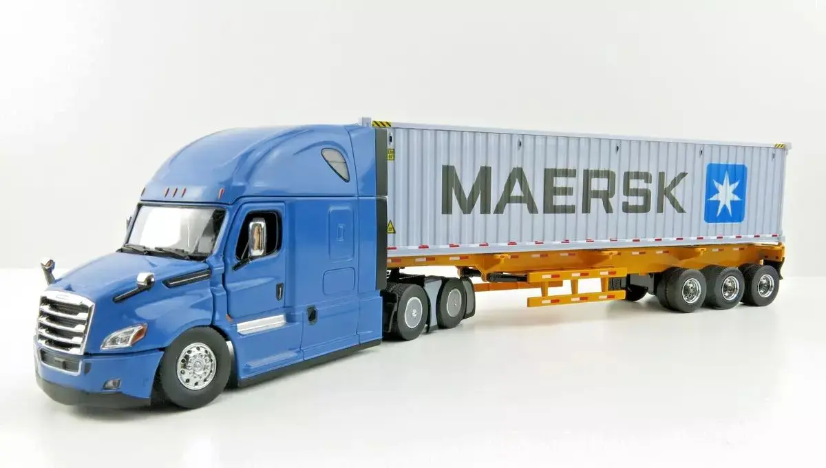 Diecast escala 1:50 folner maersk recipiente caminhão de carga modelo de carro brinquedo colecionável presente lembrança exibição ornamento