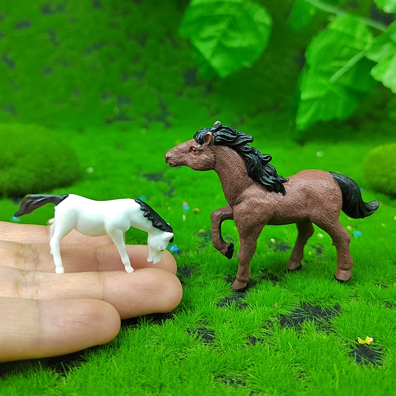 Estatueta Animal Artificial, Mini Cavalo, Vaca, Ovelha, Jardim ao ar livre, Paisagem, Escala HO, Fazenda em Miniatura, Cenário, Acessórios Artesanais, 15pcs