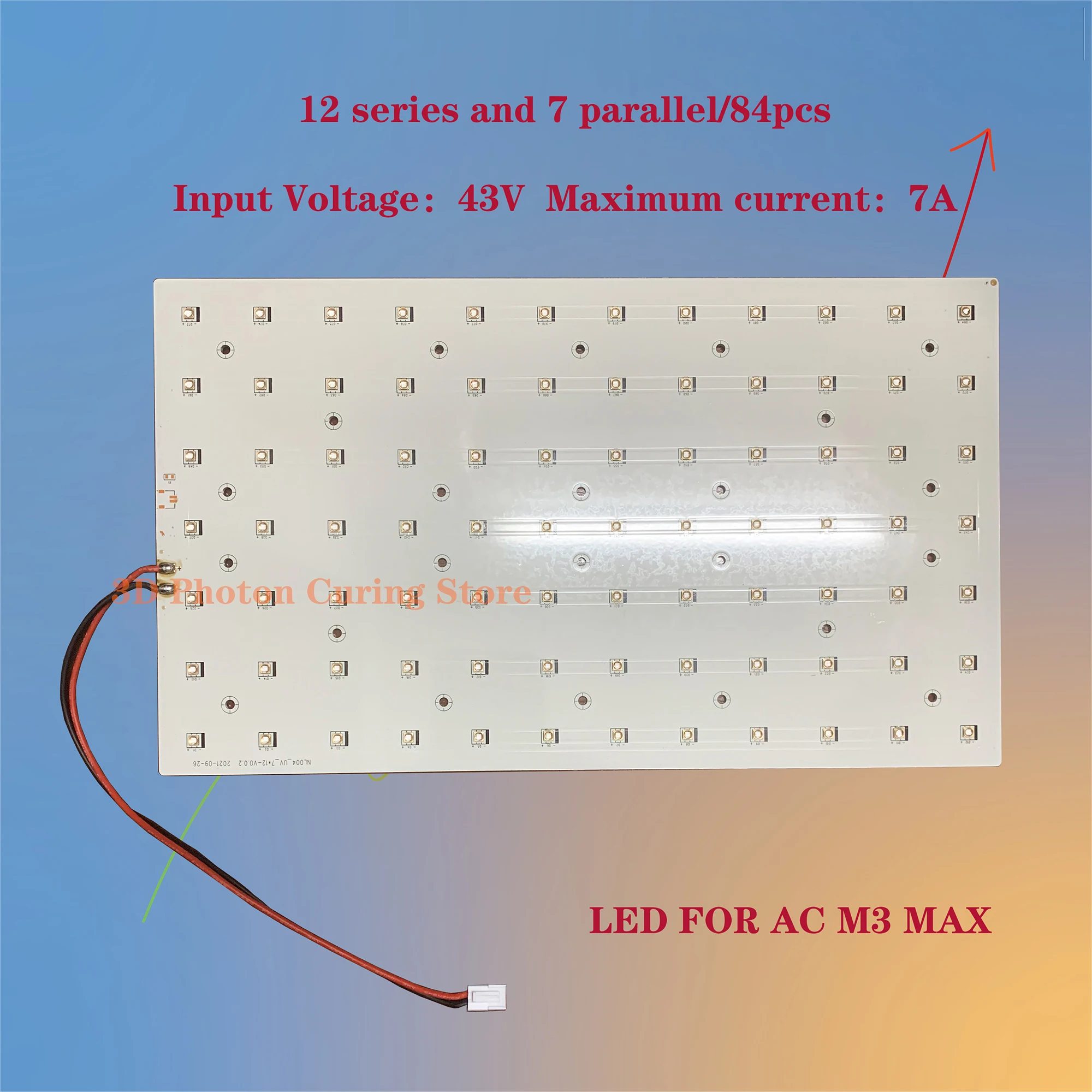 13.6-inch Anycubic photon mono M3 MAX 3d Printer UV array 84pcs led 405nm 43V DC PLuminous Max 7A  body lamp bead lamp plate