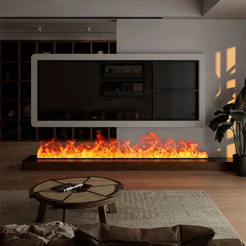 Water Electric Fireplace 3D Mist Fireplace Embedded Realistic Mist Flame Remote Control APP Interior Decoration Steam Fireplace