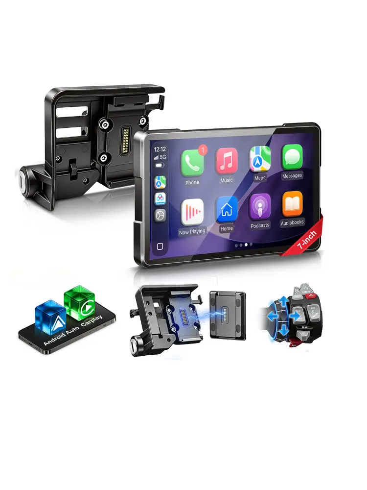 WEUASTE – przenośna, cyfrowa tablica rozdzielcza z funkcjami CarPlay i Android Auto, nawigacją GPS, przeznaczona do motocykli BMW R1200GS, R1250GS i S1000XR (ekran o przekątnej 6–7 cali). — 2