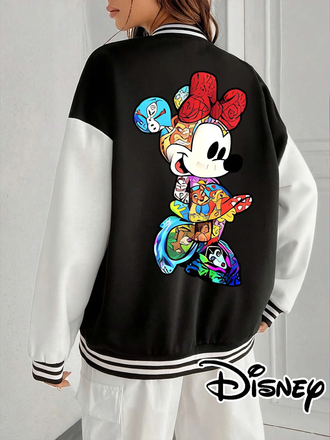 سترة نسائية ديزني ميكي ماوس فاميلي كارتونية مطبوعة على الوجهين للخريف والشتاء ملابس خروج جديدة للرجال والنساء للأزواج #2
