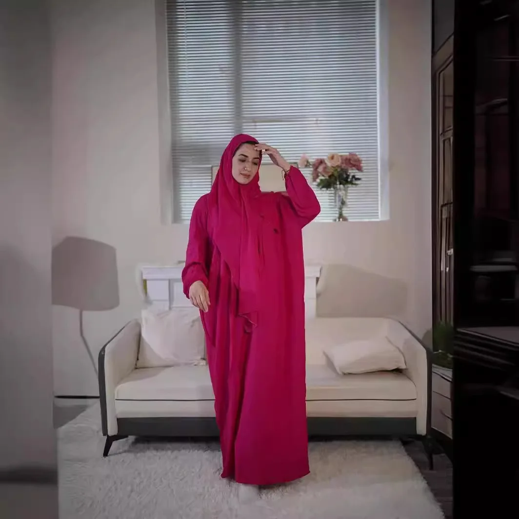 Islamic Mualim Fashion Abaya Clothing Abaya Women Muslim Dress Floral Eid Ramadan Free Size 2025 Prayer Dress