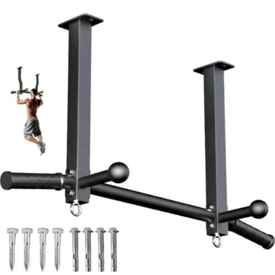 

Pull Up Bar Ceiling Mount 600LBS Heavy Duty Multi Grip Chin Up Bar 24/16 Rafter PullUp Bar Ceiling Beam for Gym/Garage/Basement