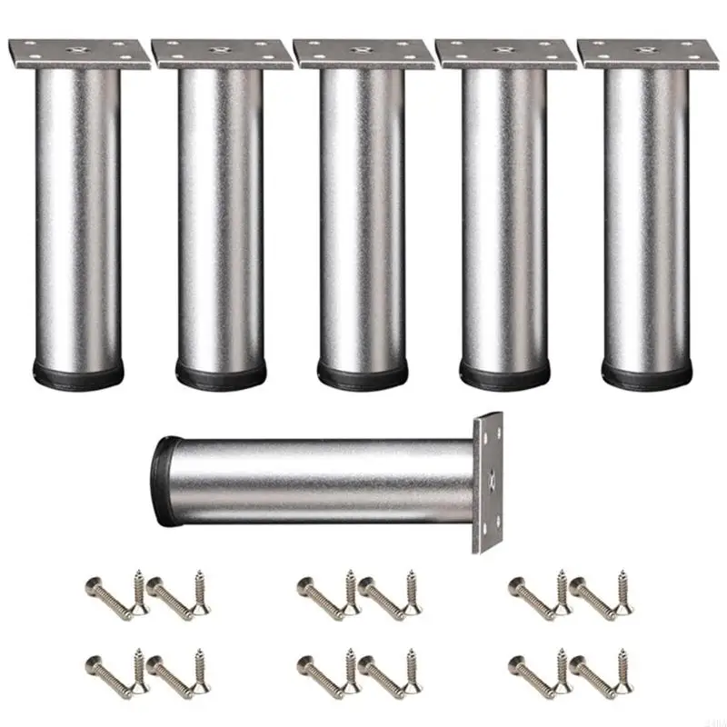  6pack Modern Metal Bed Frame Risers Heavy Type Adjustable Furniture Leg for Improved Underbed Organization