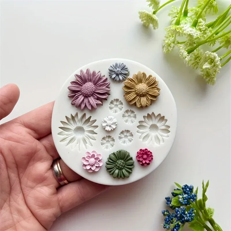 1pc flower silicone mold bouquet casting mold DIY decoration chocolate sugar resin candle 3D mould crafts tools