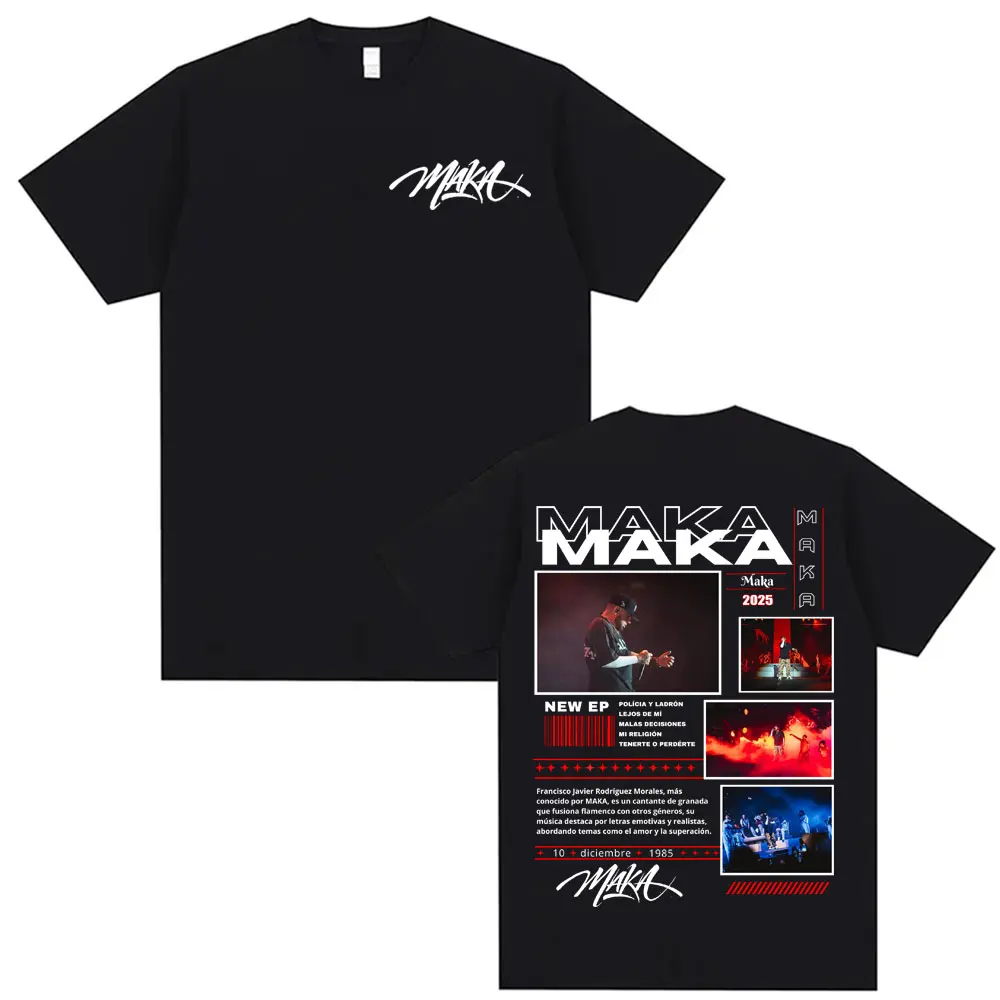 Rapper Maka Aura Tour Album 2025 T Shirts for Men Women Vintage Style Harajuku Street T-shirt Casual High Quality Cotton T Shirt image 6