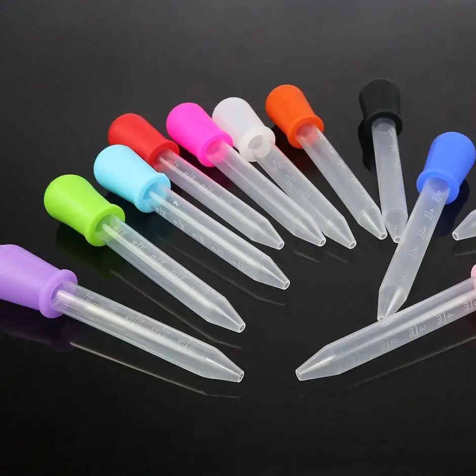 Pipetas de transferencia de plástico de 5ml, cuentagotas para experimentos de laboratorio, accesorios para moldes de manualidades, suministros de oficina, 5 uds.