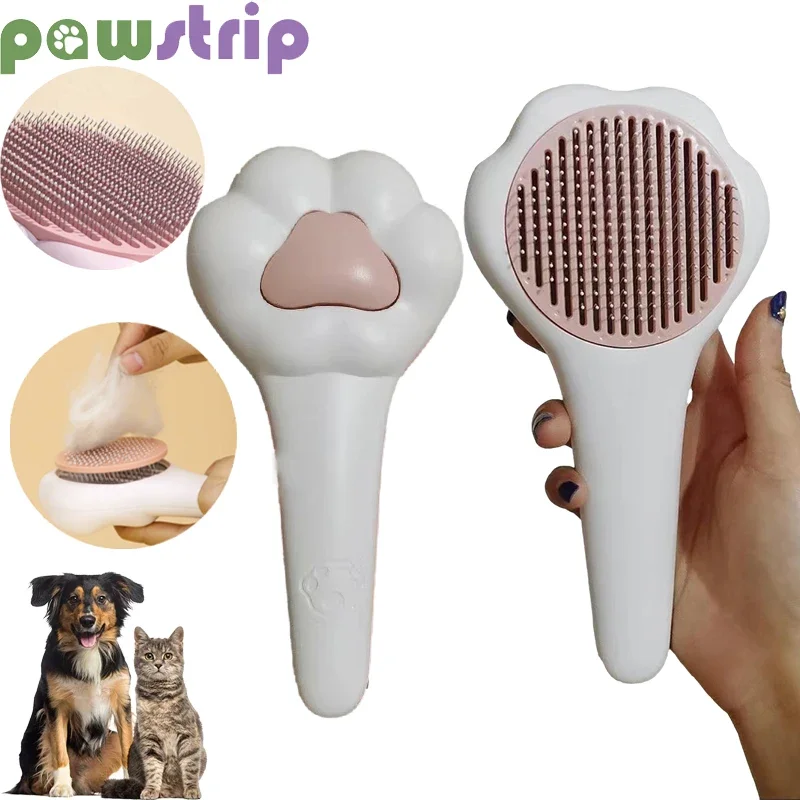 Pet One-Click Hair Removal Massage Comb Cat Paw Shaped Grooming Brush Hair Remover Pet Grooming Accessories