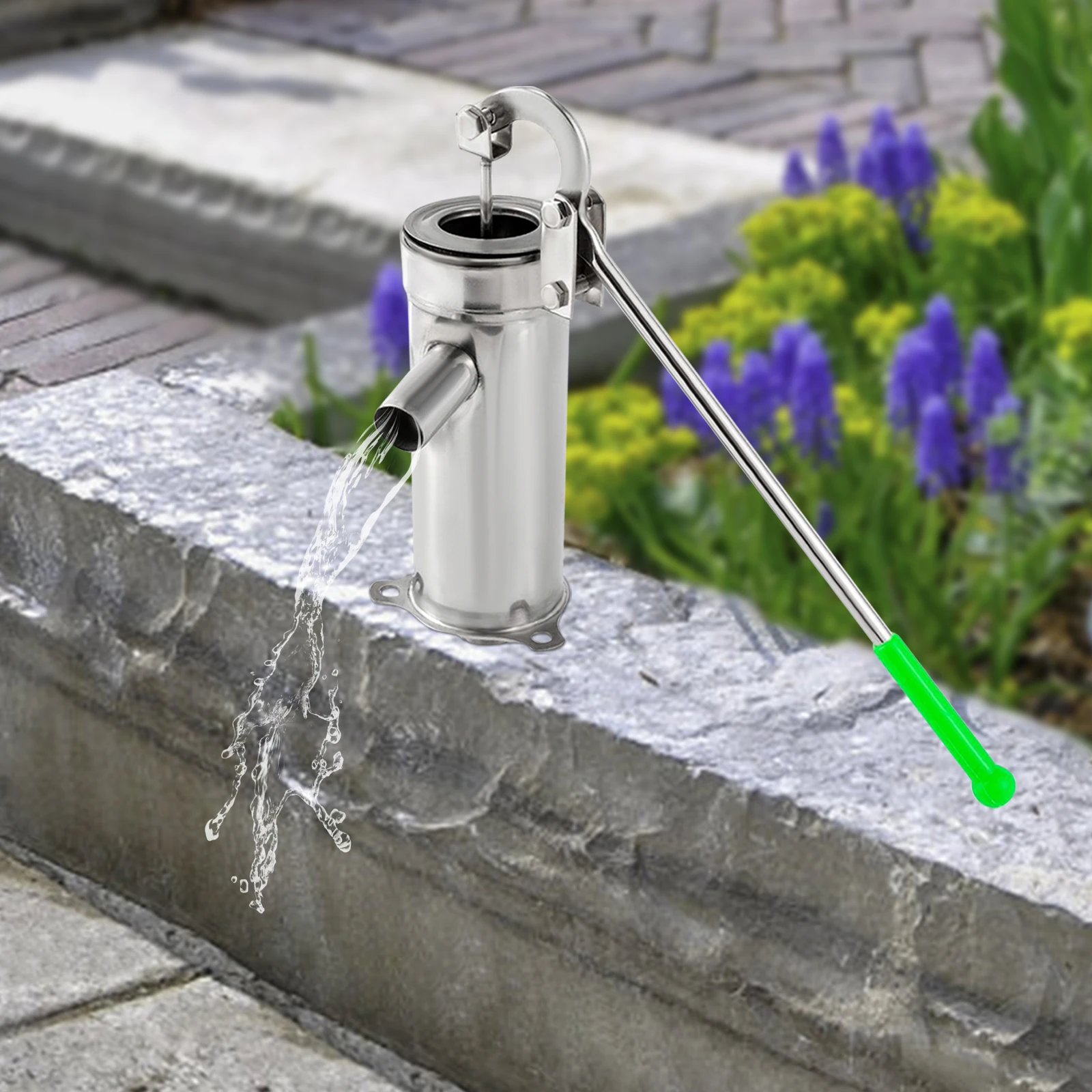 Manuelle Wasserstrahlpumpe aus Edelstahl, Saugpumpe für Hausbrunnen, Handbetriebene Saugpumpe für Grundwasser im Haus, Garten und Hof – Detail 8