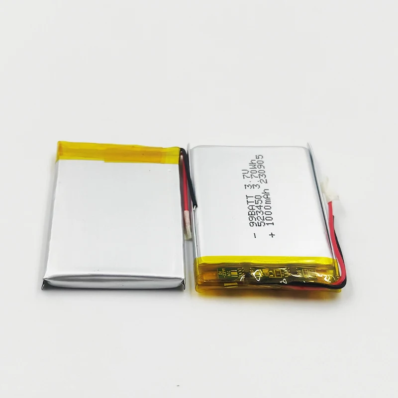 523450 1000mAh 3.7V Polymer Lithium Rechargeable Battery Li-ion Battery JST PH2.0 2pin For GPS Smart Phone DVD MP4 MP5