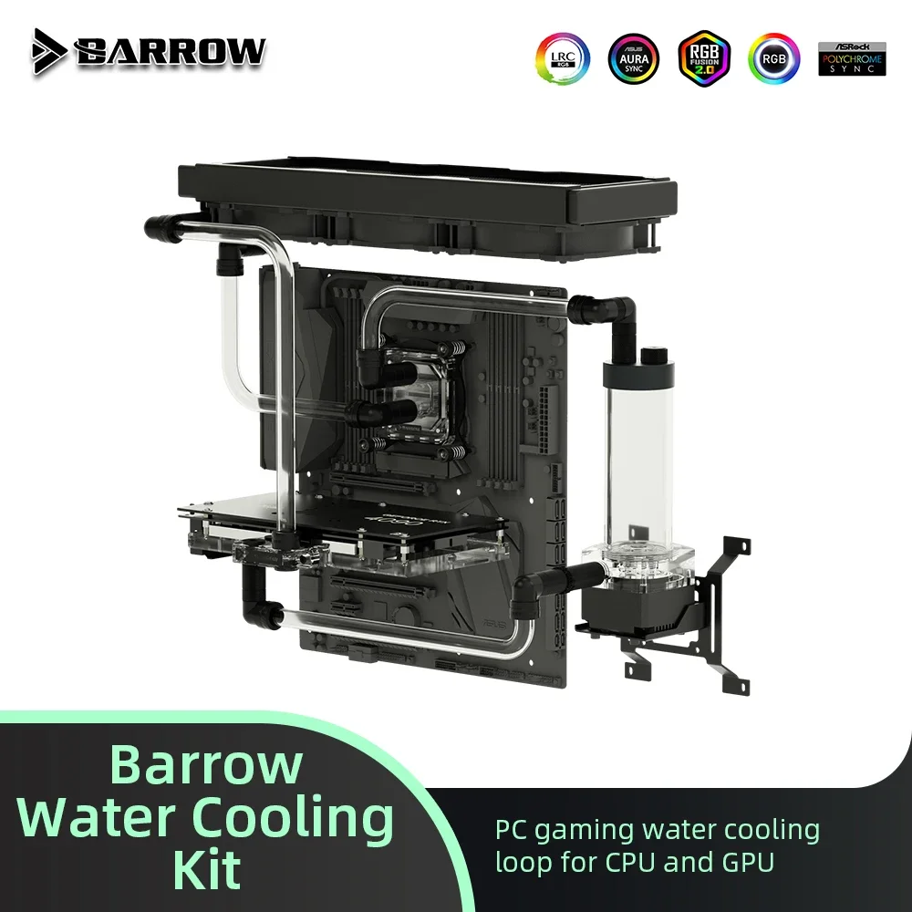 Barrow Water Cooling Kit for PC Gaming Cooling GPU Block CPU Cooler Liquid Cooled Building Radiator Reservoir Pump Kit