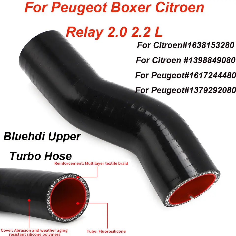 For Peugeot Boxer Citroen Relay 2.0 2.2-liter BlueHDi Diesel Engines Upper Turbo Hose Pipe tube Repair Silicon line Accessories