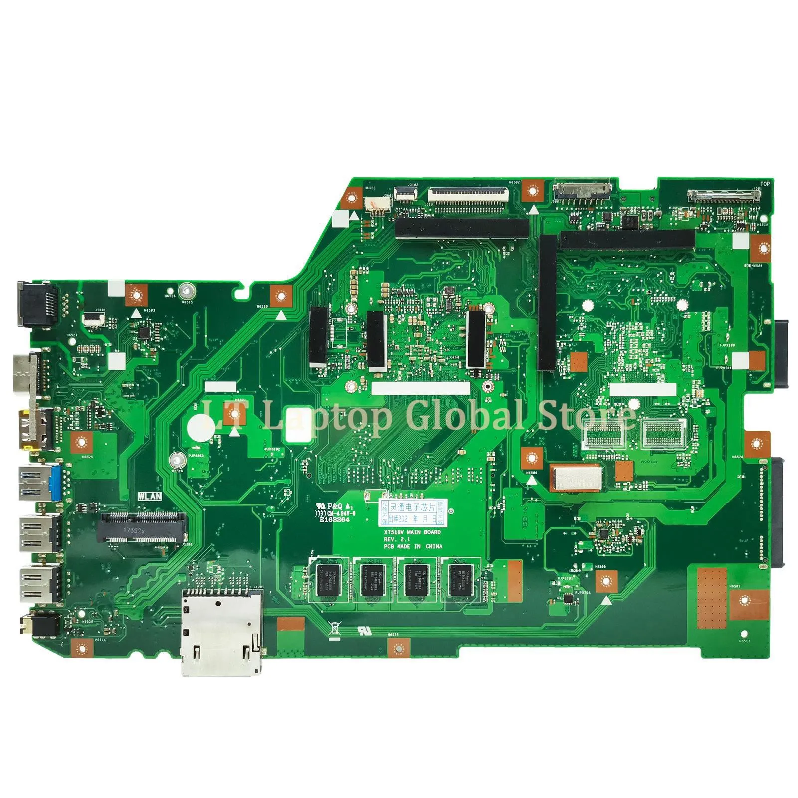 Imagem -03 - Placa-mãe para Laptop Asus X751na X751n X751nc X751nv com N3350 N3450 N4200 Cpu 4gb de Ram Uma Gt920mx