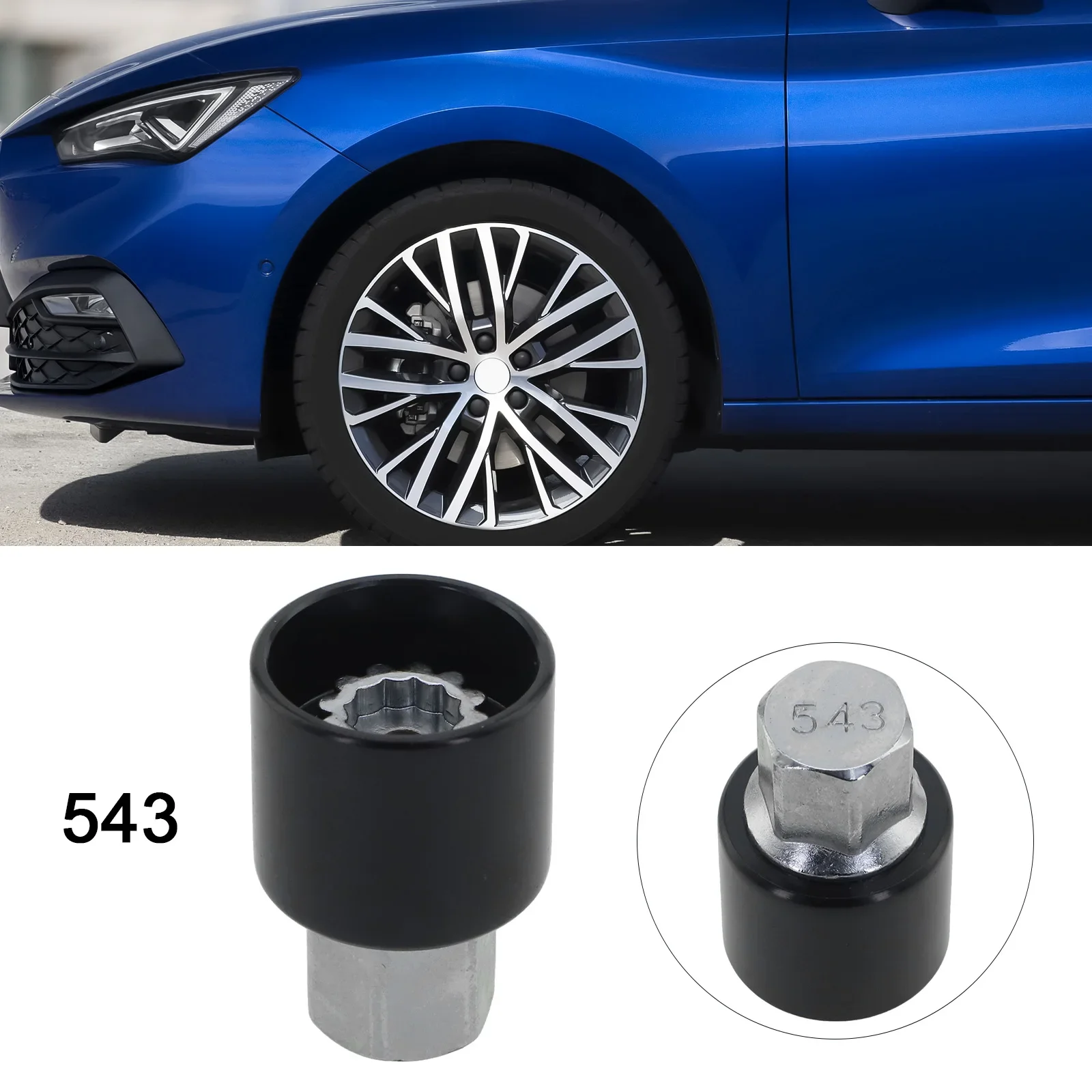 

Car Rim Lock Key 543/547 5*5*5cm For Seat Wheel Lock Adapter Key Rim Lock Nut Rim Wrench Wheel Lock Replacement Nut Tool