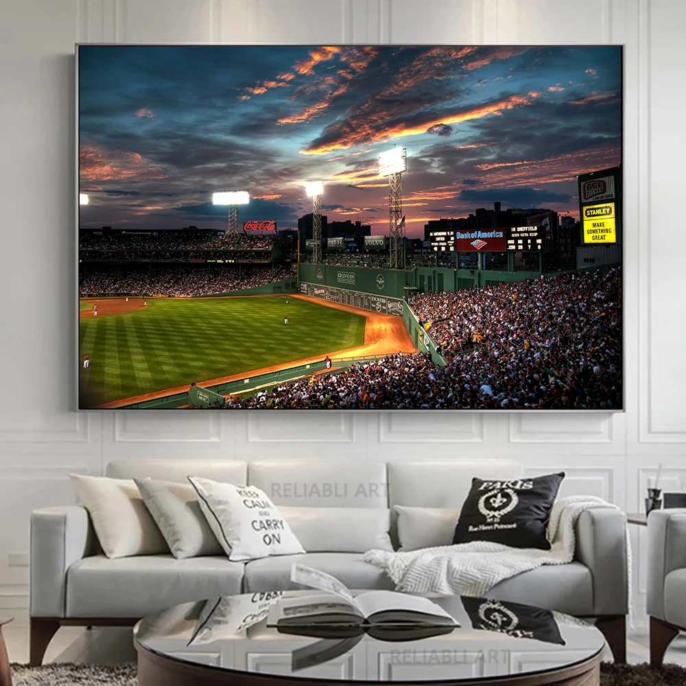 Fenway Park Sports Game Prints Canvas Painting Wall Art Landscape Artwork Picture Posters for Living Room Office Home Decor