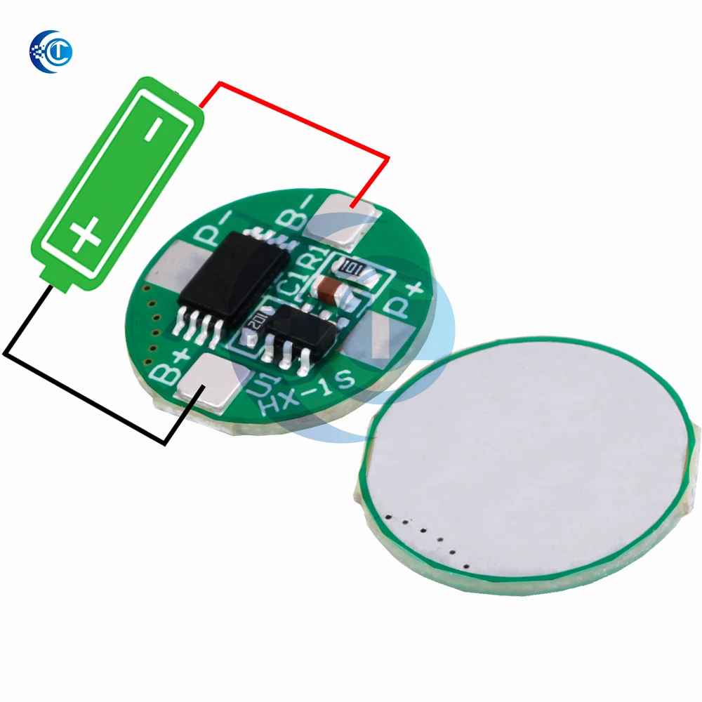 Módulo de protección BMS 2.5A 1S: para 14500 3.7V Li-ion/LiPo (Control de carga, protección contra sobretensión/subtensión)
