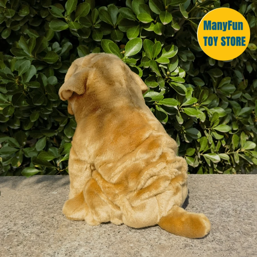 ชาร์เปยสมจริงคุณภาพสูงน่ารัก plushie Shar Pei สุนัขของเล่นตุ๊กตาเหมือนสัตว์จำลองตุ๊กตายัดไส้ Kawai ของขวัญของเล่น