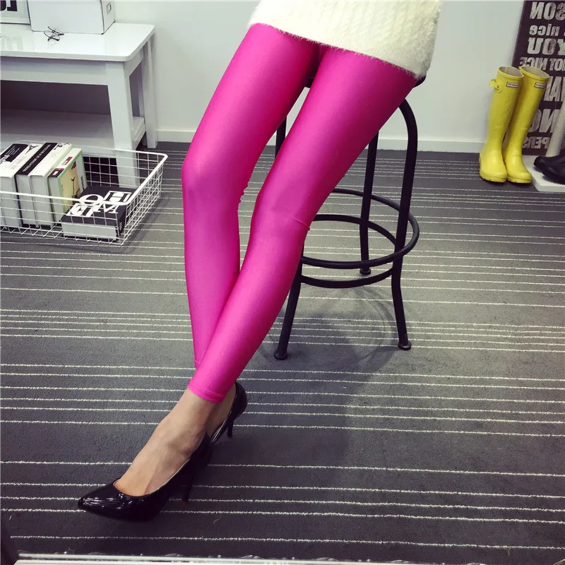 Fluorescent Shiny Pant Sexy Leggings for Fitness Leggins Women Push Up Spandex High Elasticity Trousers Sports