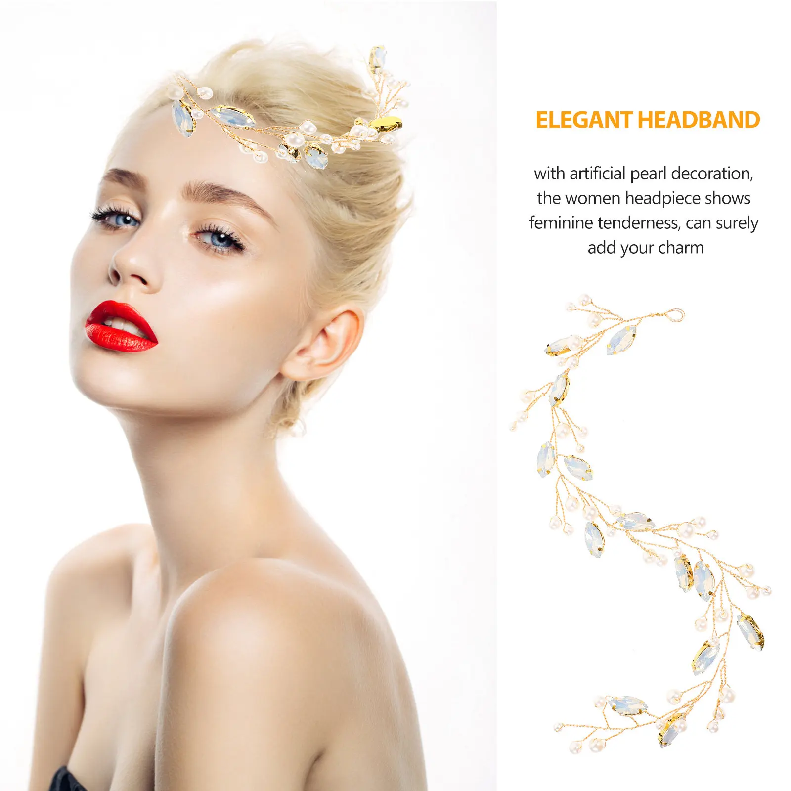 Elegant Pearl Headband for Women Premium Lightweight Stretchable Bridal Hair Accessory Wedding Birthday Prom Garden Party Formal