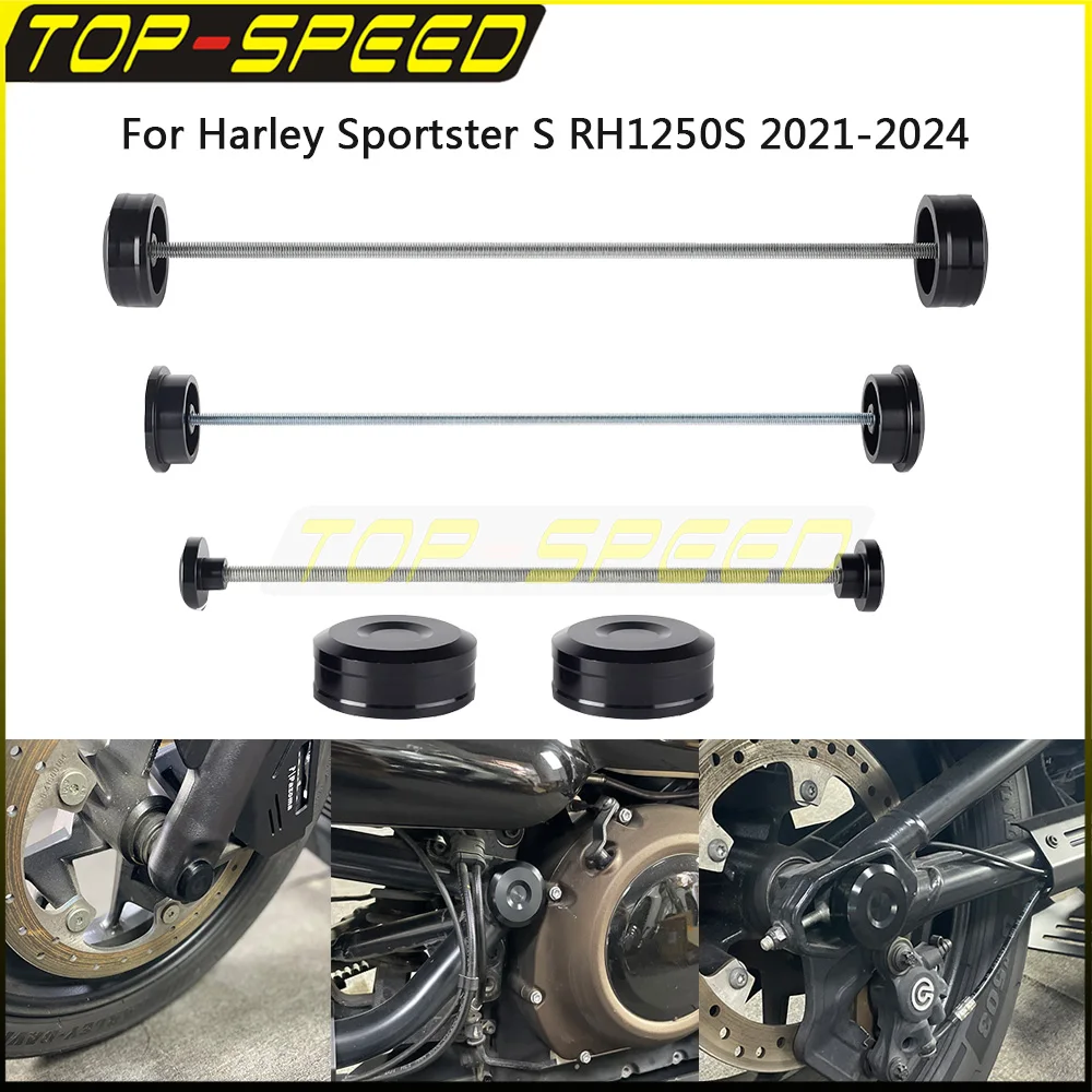 

Nut Covers Aluminum For Harley Sportster S RH1250S 2021-2024 Motorcycle Middle Axle Fork Crash Slider Wheel Falling Protector