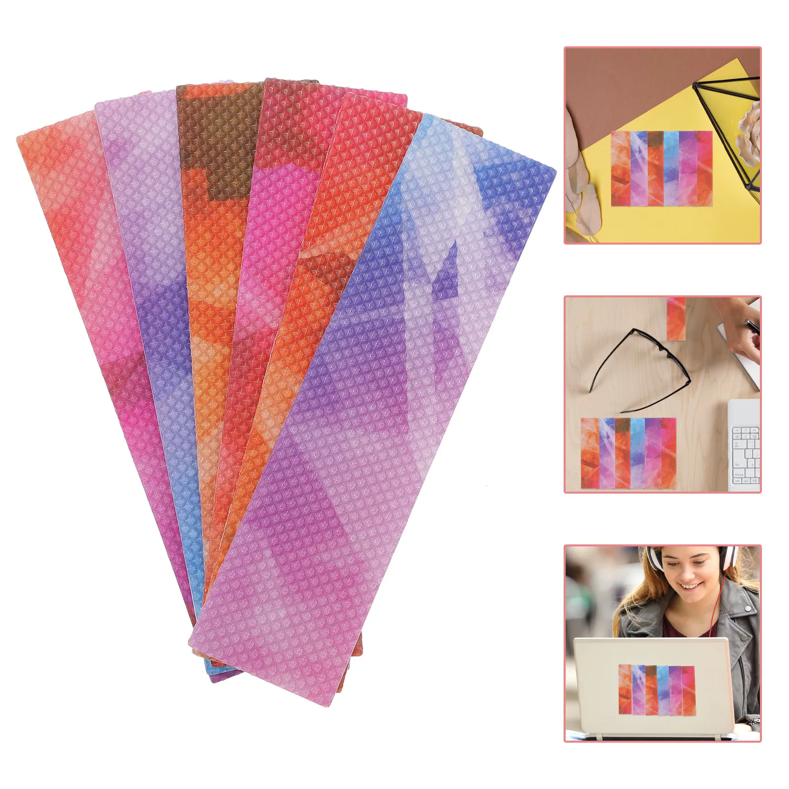 

12Pcs Pressure Relief Stickers Adhesive Calming Strips Colorful Grainy Texture Sensory Stickers for Adults Focus Concentration