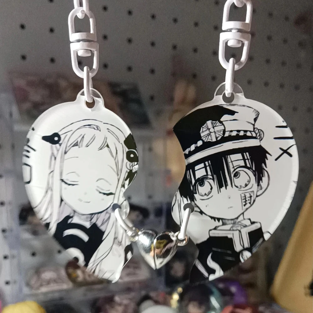 Llavero acrílico con forma de corazón de Yashiro Nene de Anime Toilet-bound Hanako-kun, llaveros magnéticos para parejas, colgante para mochila, regalos coleccionables