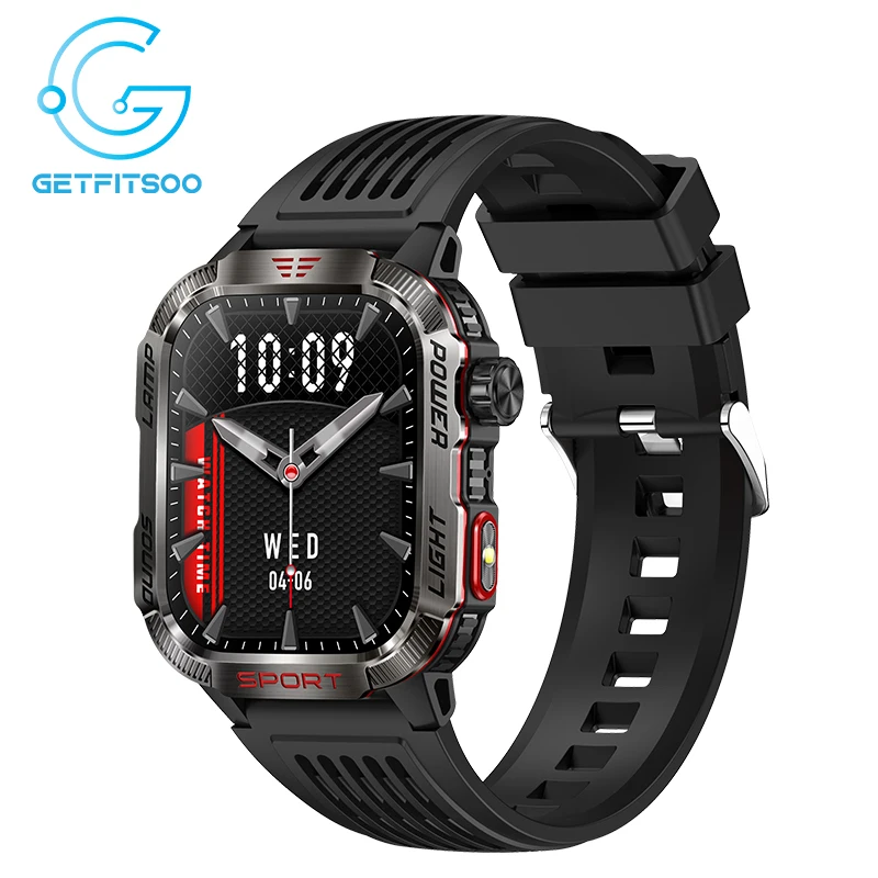 

Getfitsoo Compass Смарт-часы 2,01 дюйма, 600 мАч, аккумулятор, Bluetooth-вызов, спорт на открытом воздухе, высота, давление, умные часы для мужчин HT29