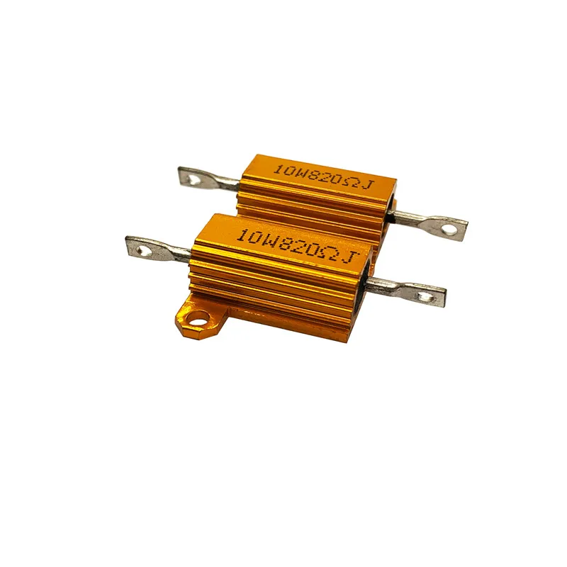 1pcs 10W 25W 50W  RX24 Aluminum Power Metal Shell Case Wirewound Resistor  0.1 0.5 1 1.5 2 6 8 10 20 100 150 200 300 1K 10K ohm