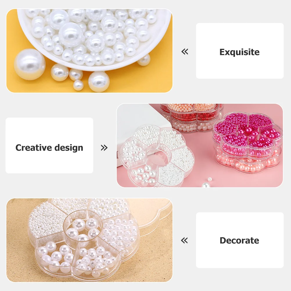 Spacer Bead DIY Beads Necklace Fake Pearls Unique Craft Making Materials Abs with Holes Earring Accessories