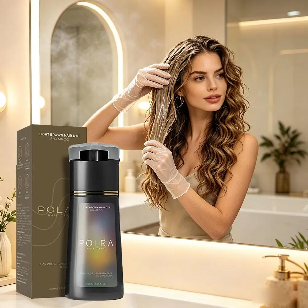 POLAR 3 In 1 Hair Dye Shampoo Herbal Nourishing Gray Hair Coverage Shampoo Long Lasting Natural Hair Color Shampoo Multi Color
