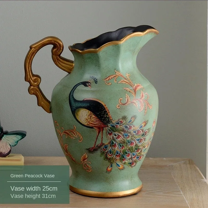 مزهرية زهور سيراميك مائلة ، مزخرفة منزلية عتيقة ، زجاجة تقليد بالأسى ، عمل فني أنيق ، على الطريقة الأمريكية #6