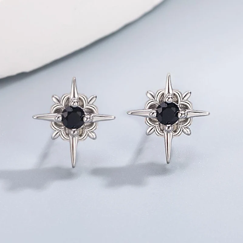 Korean Version Small Star Zircon Ear Stud Trendy Versatile Personalized Earrings Cool Style Unisex 925 Silver Ear Accessories