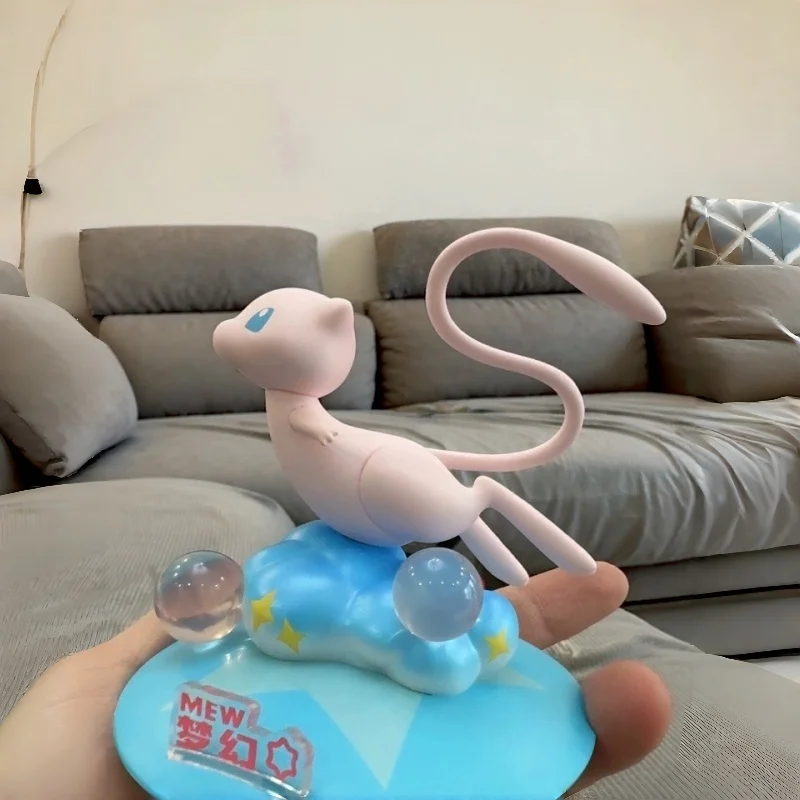 Funism Mew Static PVC Collectible Figure, Cartoon Monster Desktop Ornament, Small Anime Statue Decor Gift for Cartoon Fans