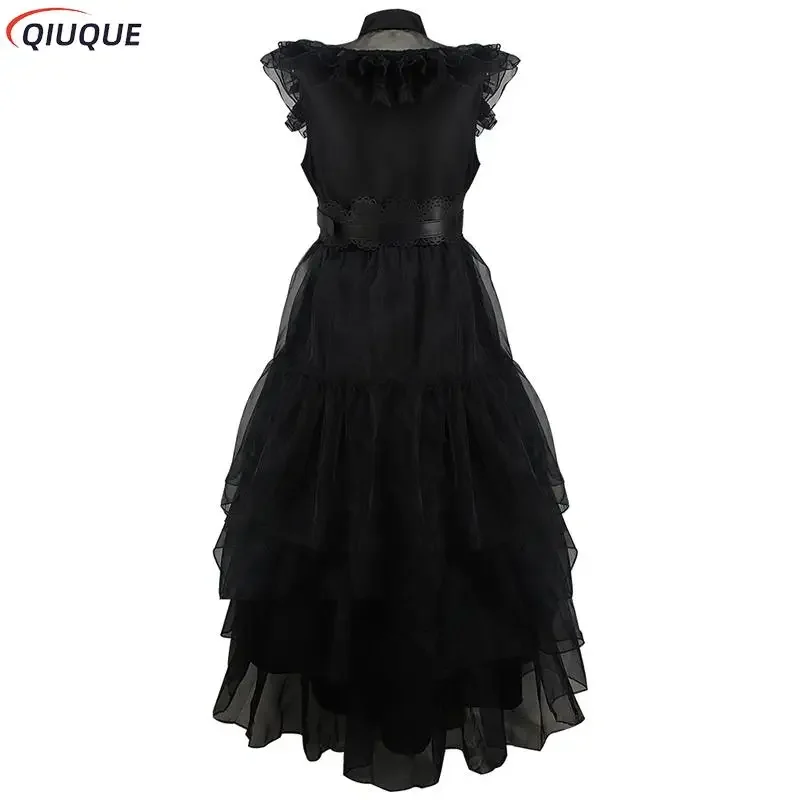 Kids/adults receive party cosplay costume black gothic dress for girls women Halloween party unifrom shall js2454