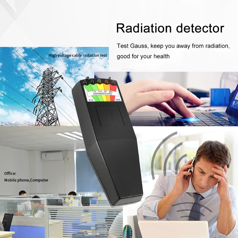 KII K2 pole elektromagnetyczne EMF miernik gaussa duch polowanie detektor przenośny detektor pola magnetycznego EMF 5 LED miernik gaussa nowy