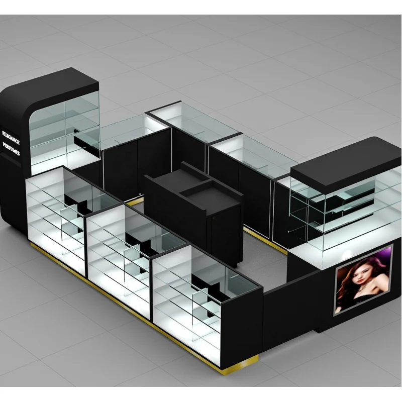 커스텀 향수 키오스크 디자인 향수 부스, 럭셔리 향수 유리 카운터, 쥬얼리 쇼핑몰, 쇼케이스, 키오스크 샵, 핫 세일
