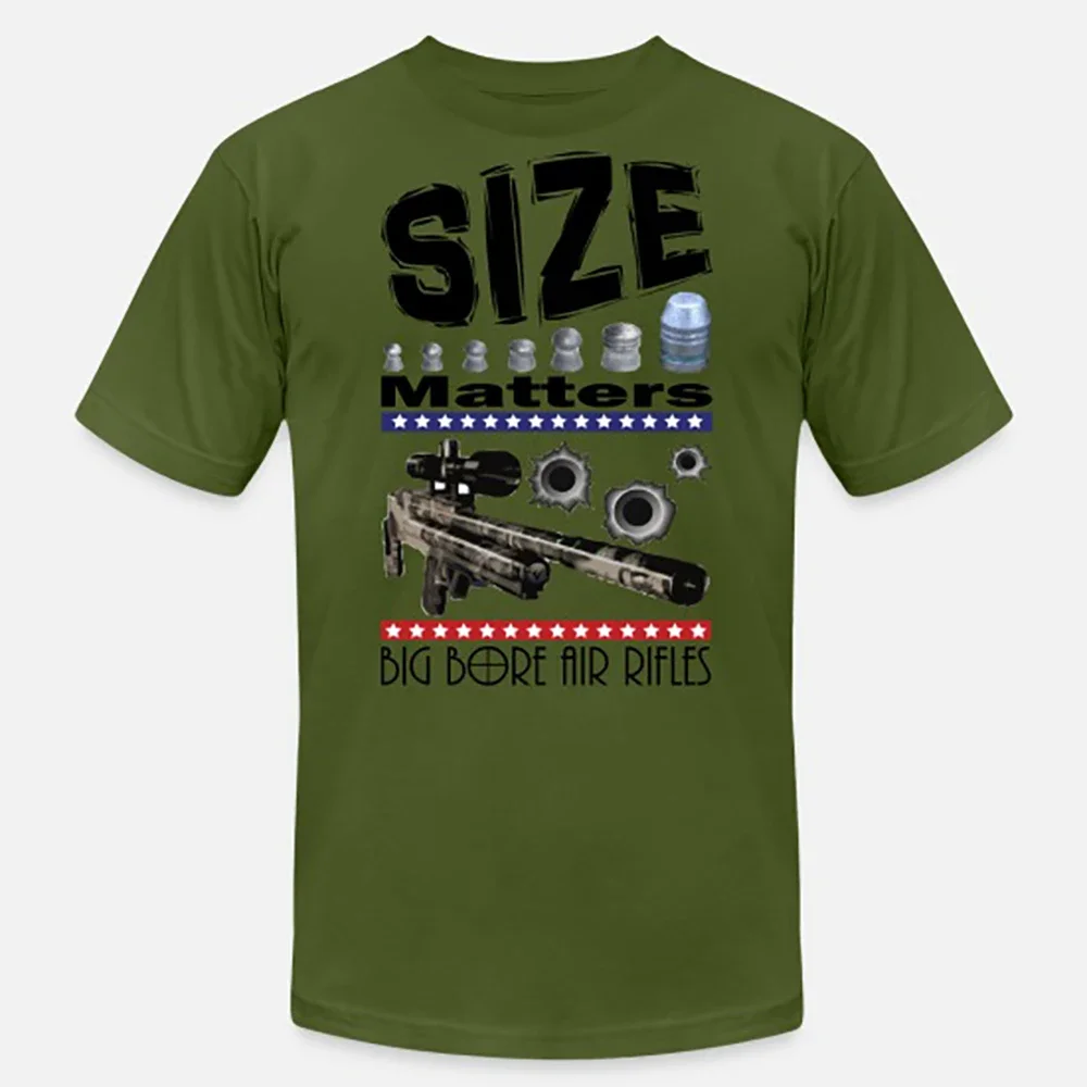 

"Size Matters" Big Bore Air Rifles Funny Shoot Game Player T-Shirt 100% Cotton O-Neck Short Sleeve Summer Casual Mens T-shirt