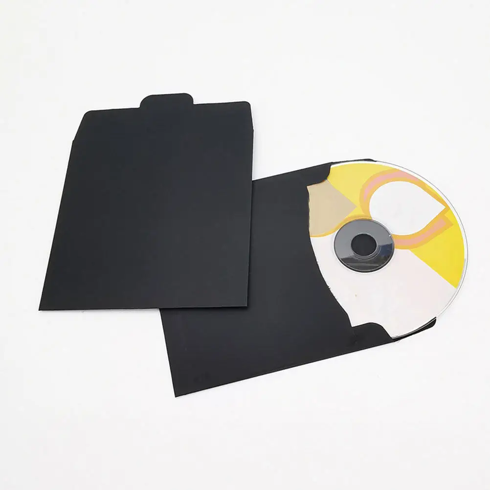 100 fundas de embalaje para CD y DVD, sobres de cartón negro Kraft, fundas de almacenamiento, soporte para discos, protección para discos, sobres para Halloween