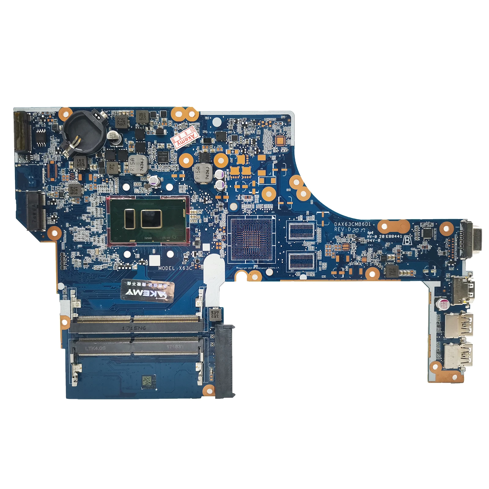 AKEMY Para HP ProBook 450 G3 470 G3 Placa-mãe portátil DAX63CMB6D1 DAX63CMB6C0 Com i7-6500U CPU DDR4 855672-601